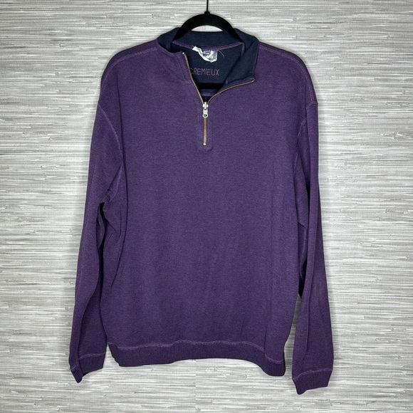 Daniel Cremieux Other - Cremieux Mens Size XL 1/4 Zip Plum Pullover Comfy Sweater Long Sleeve Shirt Top